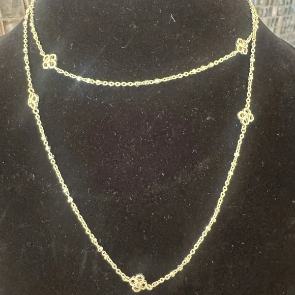 Kendra Scott Gold Chain Necklace with Floral Accents new without tags - Picture 6 of 11